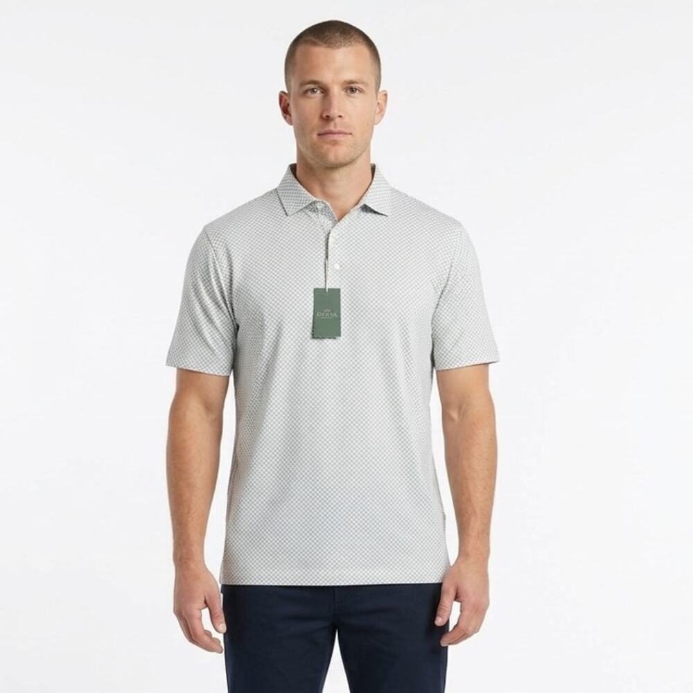 NWT GenTeal Agave Printed Performance Polo Shirt Men's XL Desert Green Slit Hem